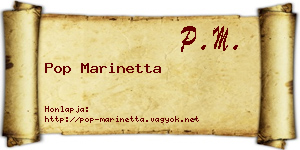 Pop Marinetta névjegykártya